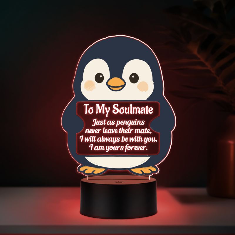 Couples Led Night Lamp Gift Item for Wedding, Anniversary, Birthday & Valentine's Day Romantic Gift for Couples Multicolored Light (to My Soulmate Gift)